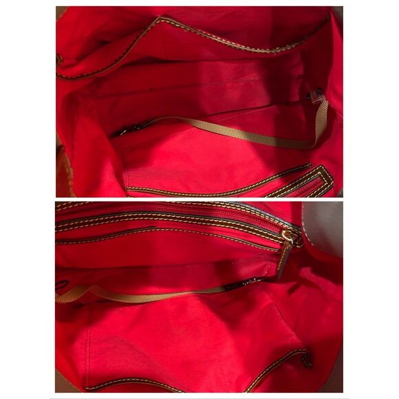 DOONEY & BOURKE - Derby Grey Pebbled Leather Hobo/Brown Vacchetta Leather Trim - Picture 12 of 15